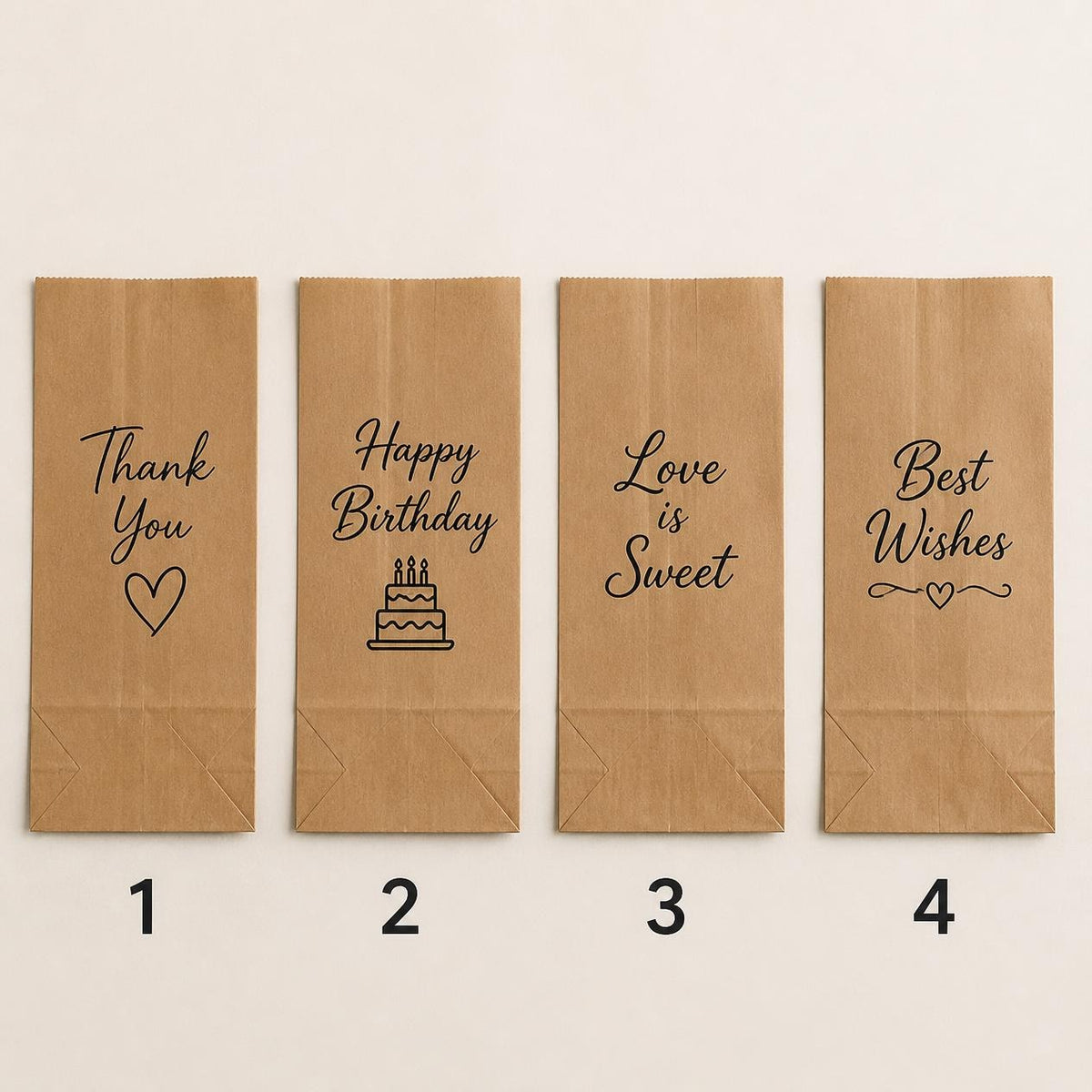 Kraft Paper Bags Without Handles – White & Brown, 2 Sizes, Custom Logo Print, Pack of 25–300