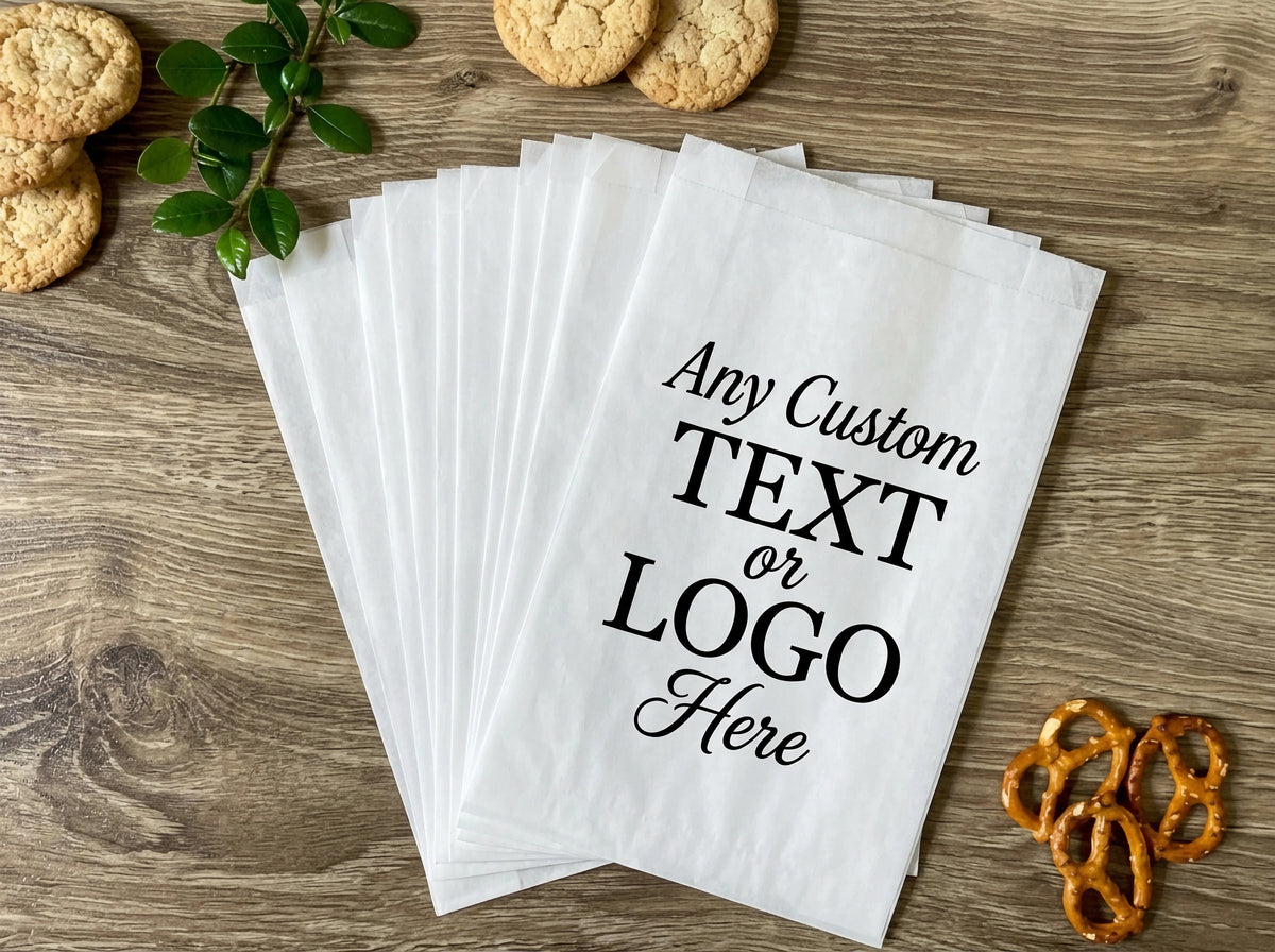 Kraft Paper Bags Without Handles – White & Brown, 2 Sizes, Custom Logo Print, Pack of 25–300