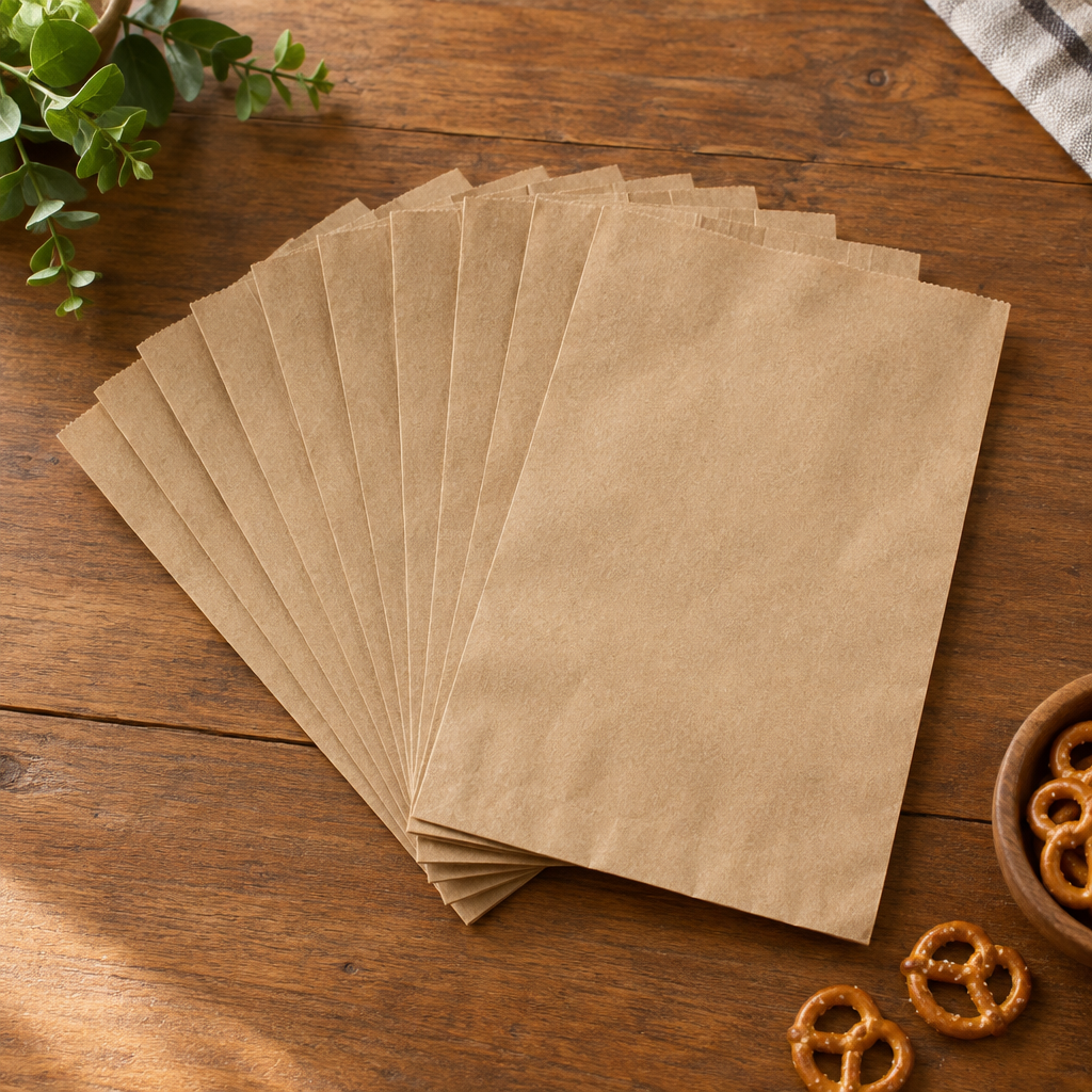 Brown bags fanned