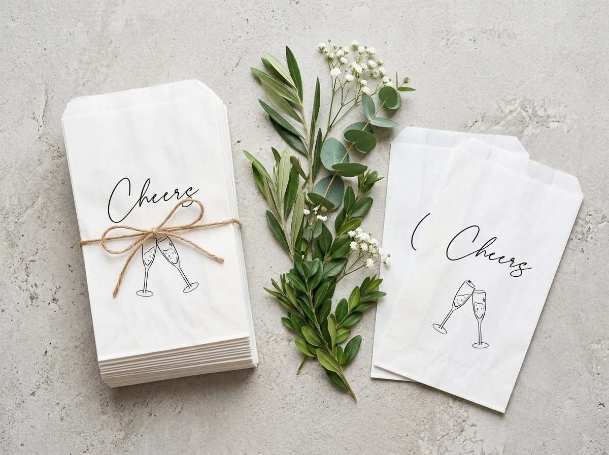 Kraft Paper Bags Without Handles – White & Brown, 2 Sizes, Custom Logo Print, Pack of 25–300