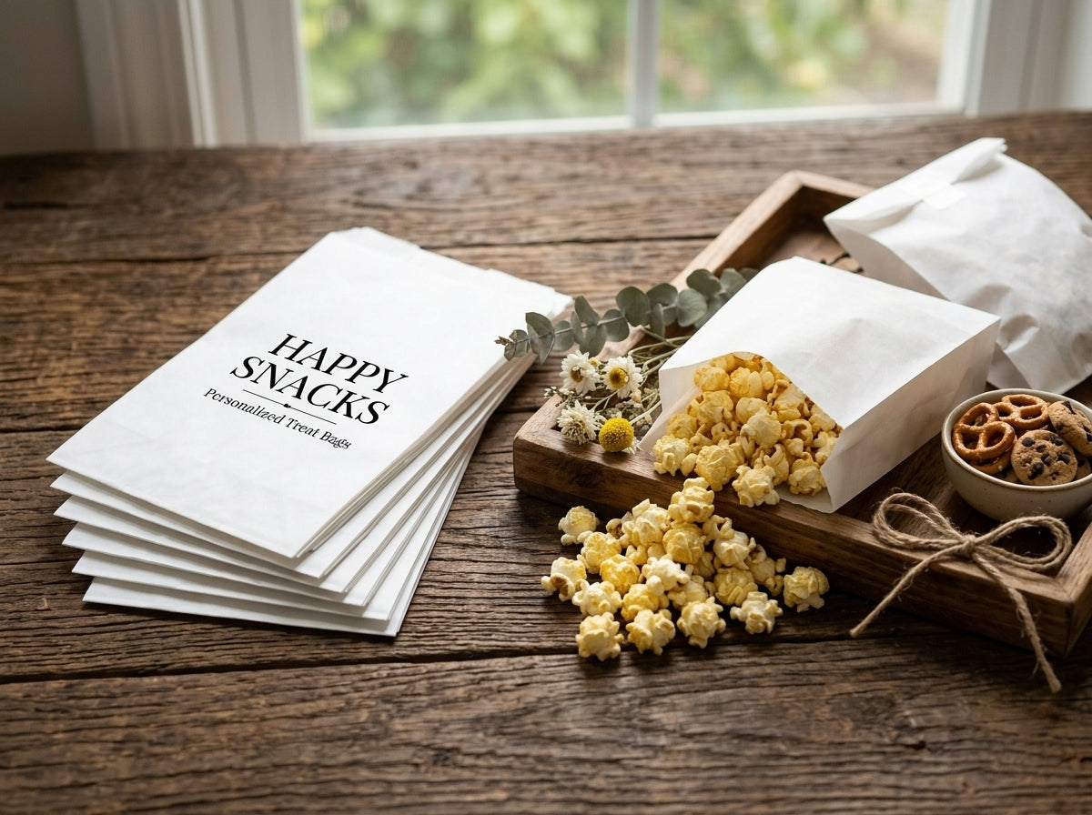 Kraft Paper Bags Without Handles – White & Brown, 2 Sizes, Custom Logo Print, Pack of 25–300